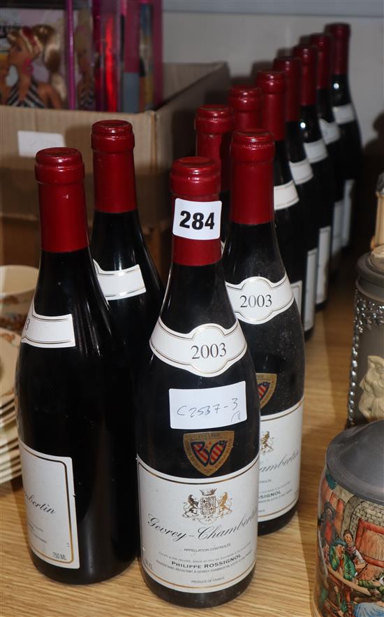 Eleven bottles of Gevrey-Chambertin, 2003